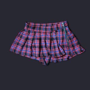 Dolls Kill Plaid Mini School Girl Skirt with Zipper Size S
